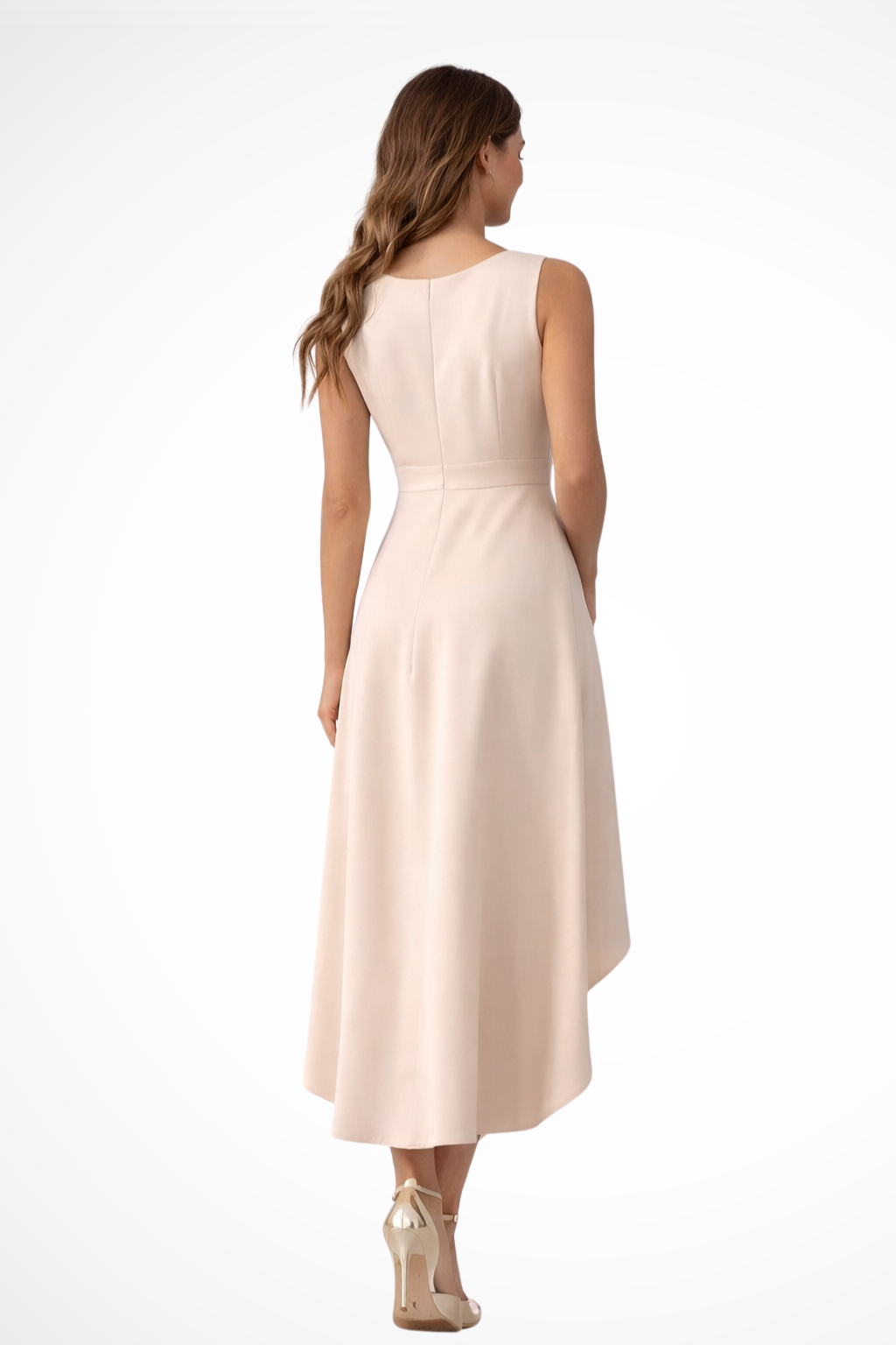 Beige Sleeveless Wrap Maxi Dress for Women UK – Wedding Guest & Bridesmaid