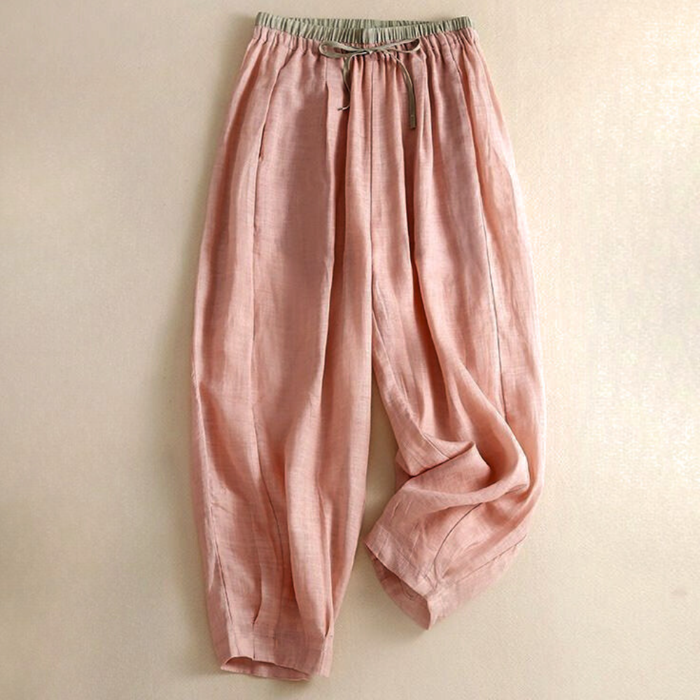 Linen Trousers for Women - Lightweight, Casual Fit - Perfect for Summer Wear