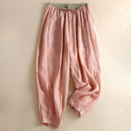 Linen Trousers for Women - Lightweight, Casual Fit - Perfect for Summer Wear
