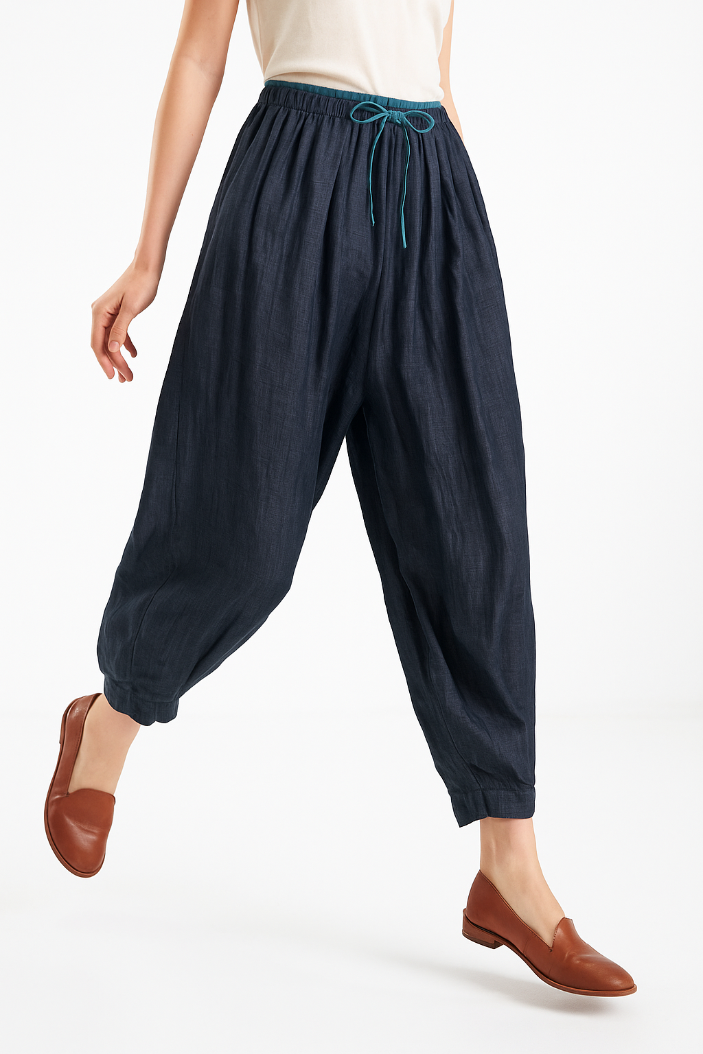 Linen Trousers for Women - Lightweight, Casual Fit - Perfect for Summer Wear