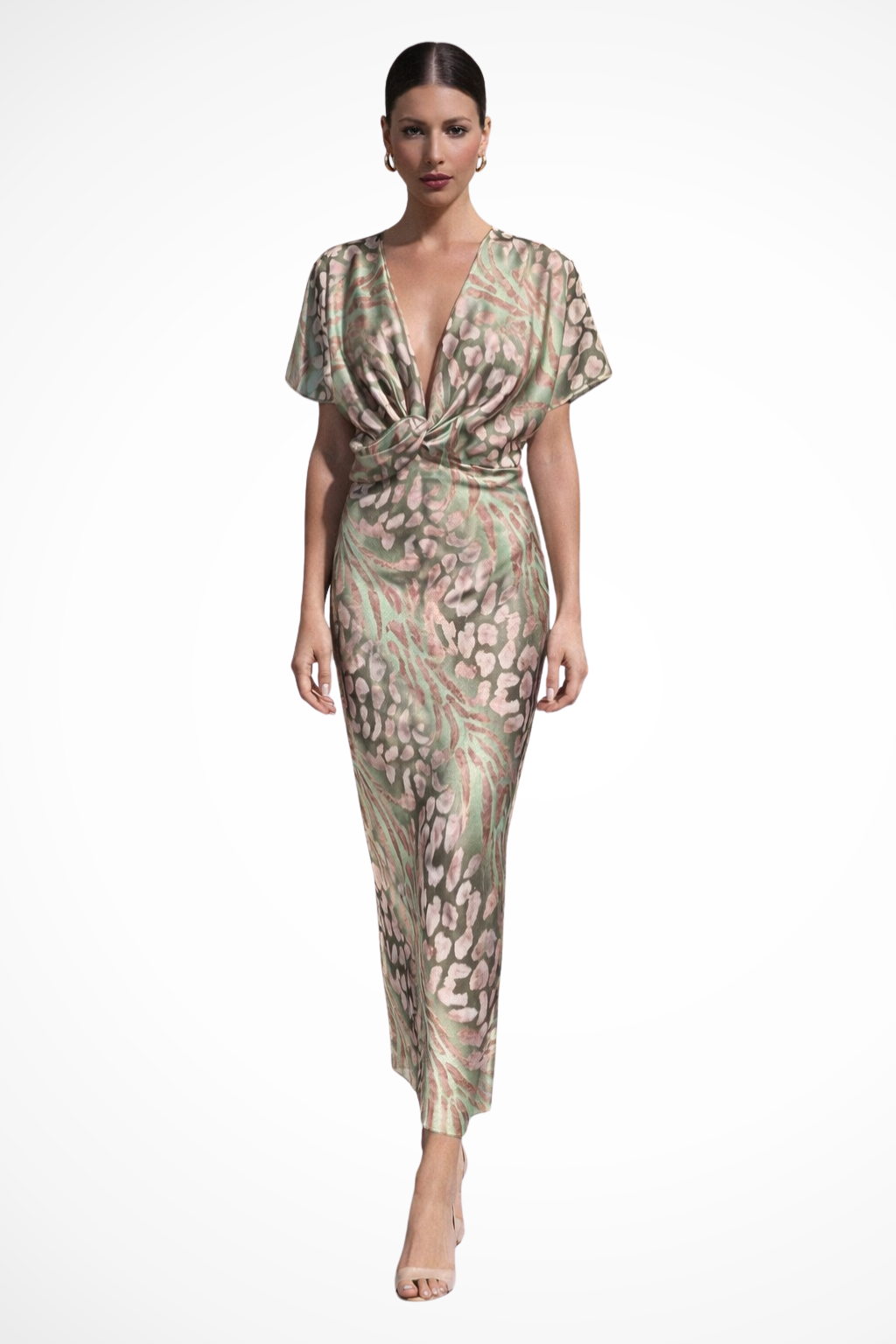 Light Green V-Neck Maxi Dress for Women UK – Garden Party & Summer Occasion Wear