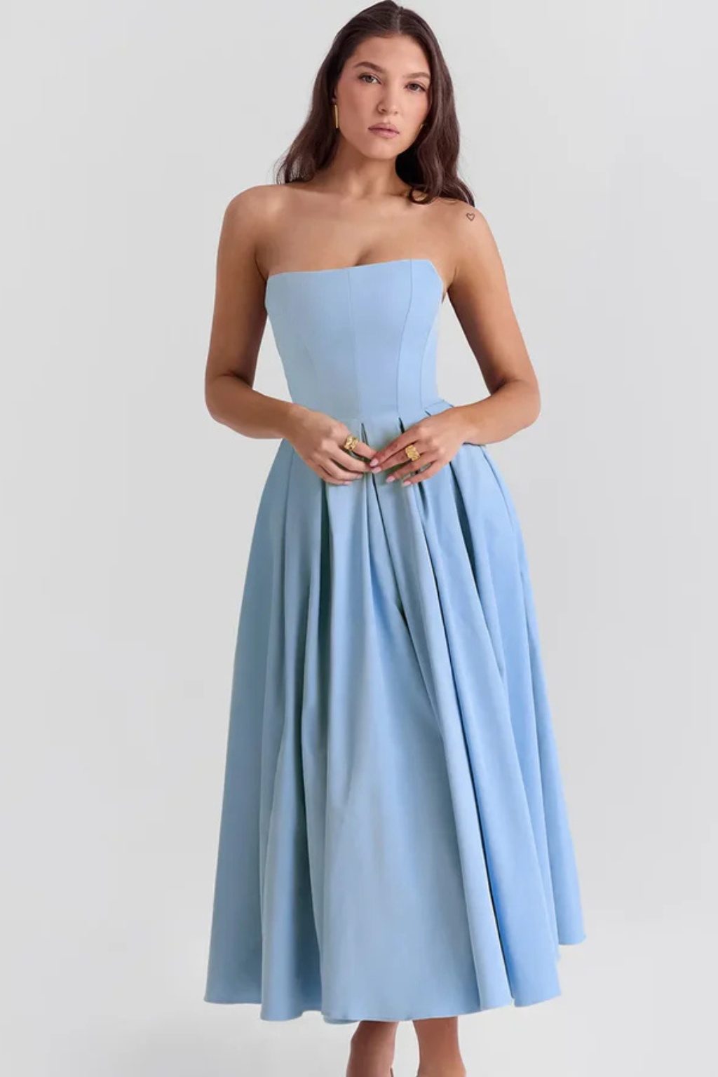 Strapless Corset Midi Dress for Women UK – Cocktail Dress & Evening Formal Wear