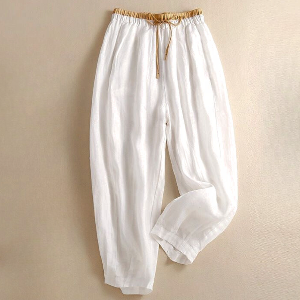 Linen Trousers for Women - Lightweight, Casual Fit - Perfect for Summer Wear