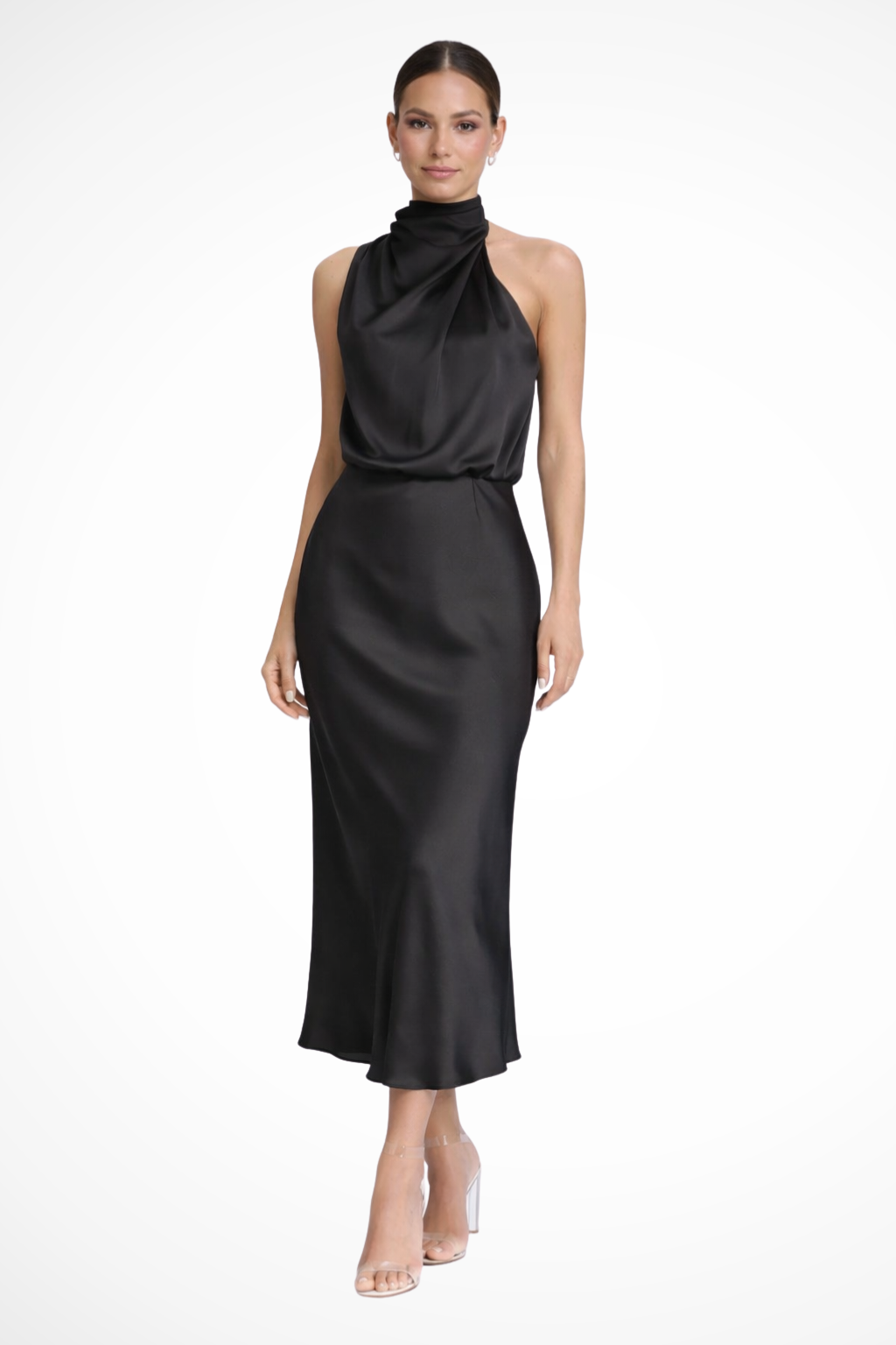 Satin Halter Neck Maxi Dress for Women UK – Wedding Guest & Mother of the Bride