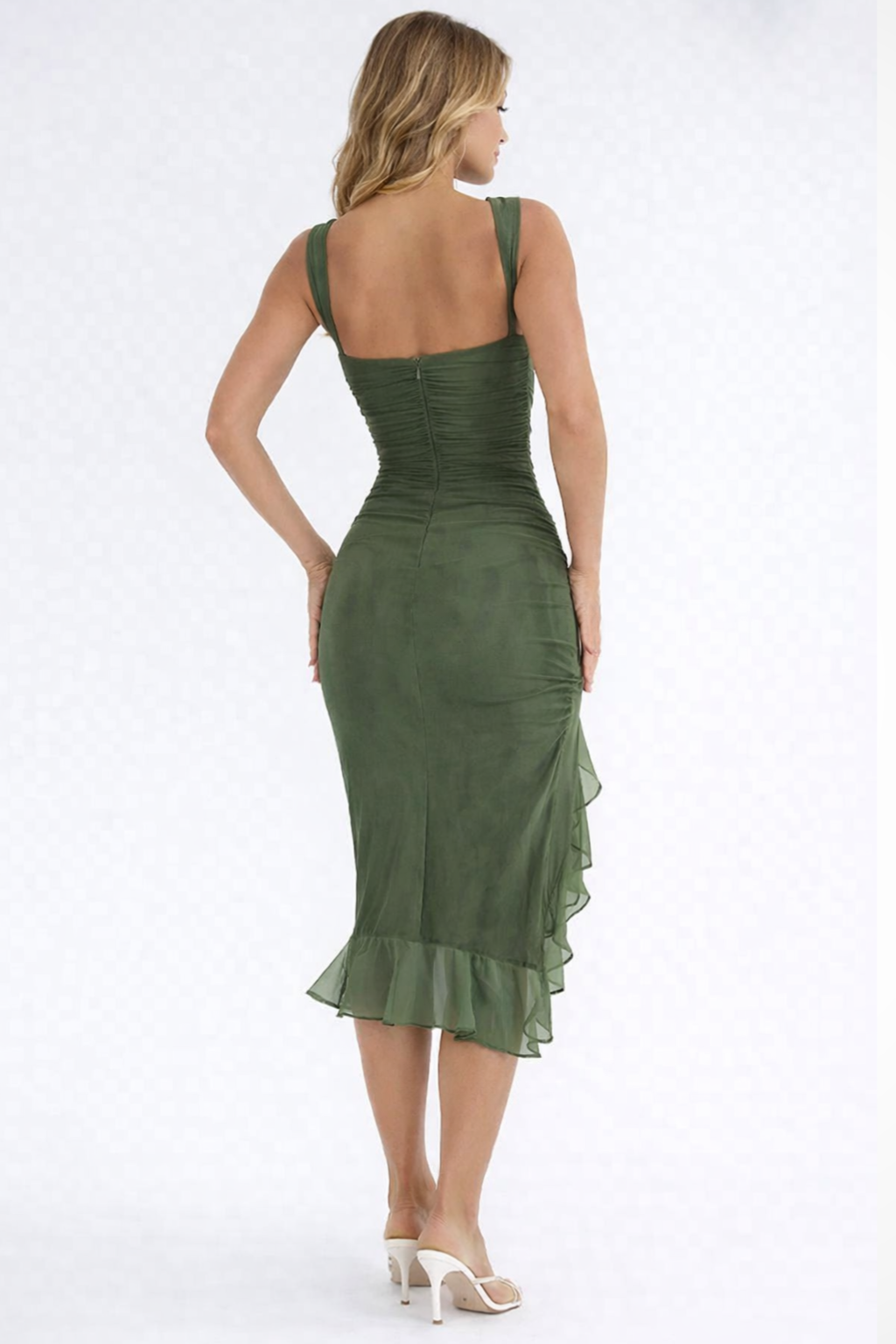 Sleeveless Ruched Midi Dress for Women UK – Wedding Guest & Mother of the Bride