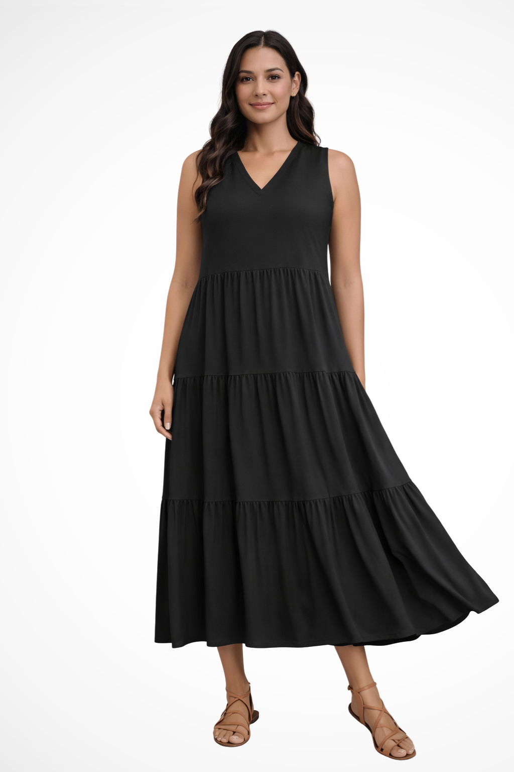 Sleeveless Tiered Maxi Dress for Women UK – Garden Party & Summer Occasion Wear