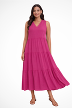 Sleeveless Tiered Maxi Dress for Women UK – Garden Party & Summer Occasion Wear