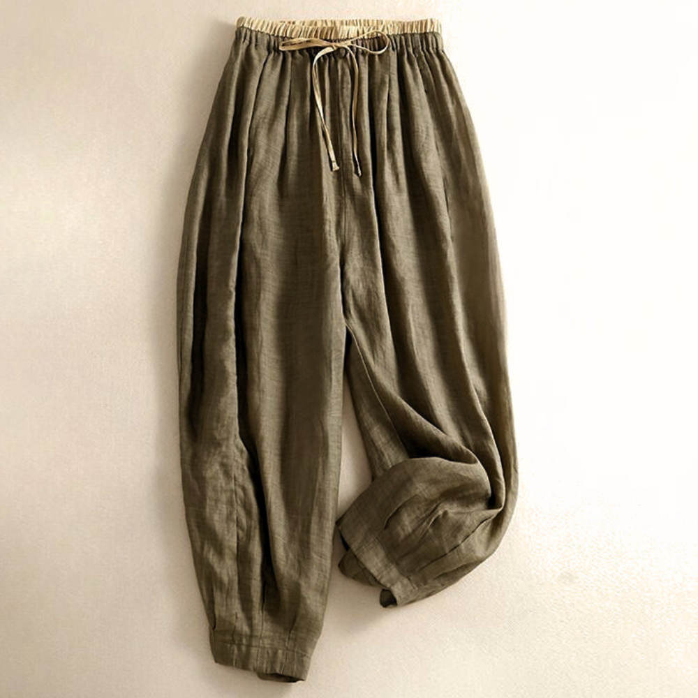 Linen Trousers for Women - Lightweight, Casual Fit - Perfect for Summer Wear