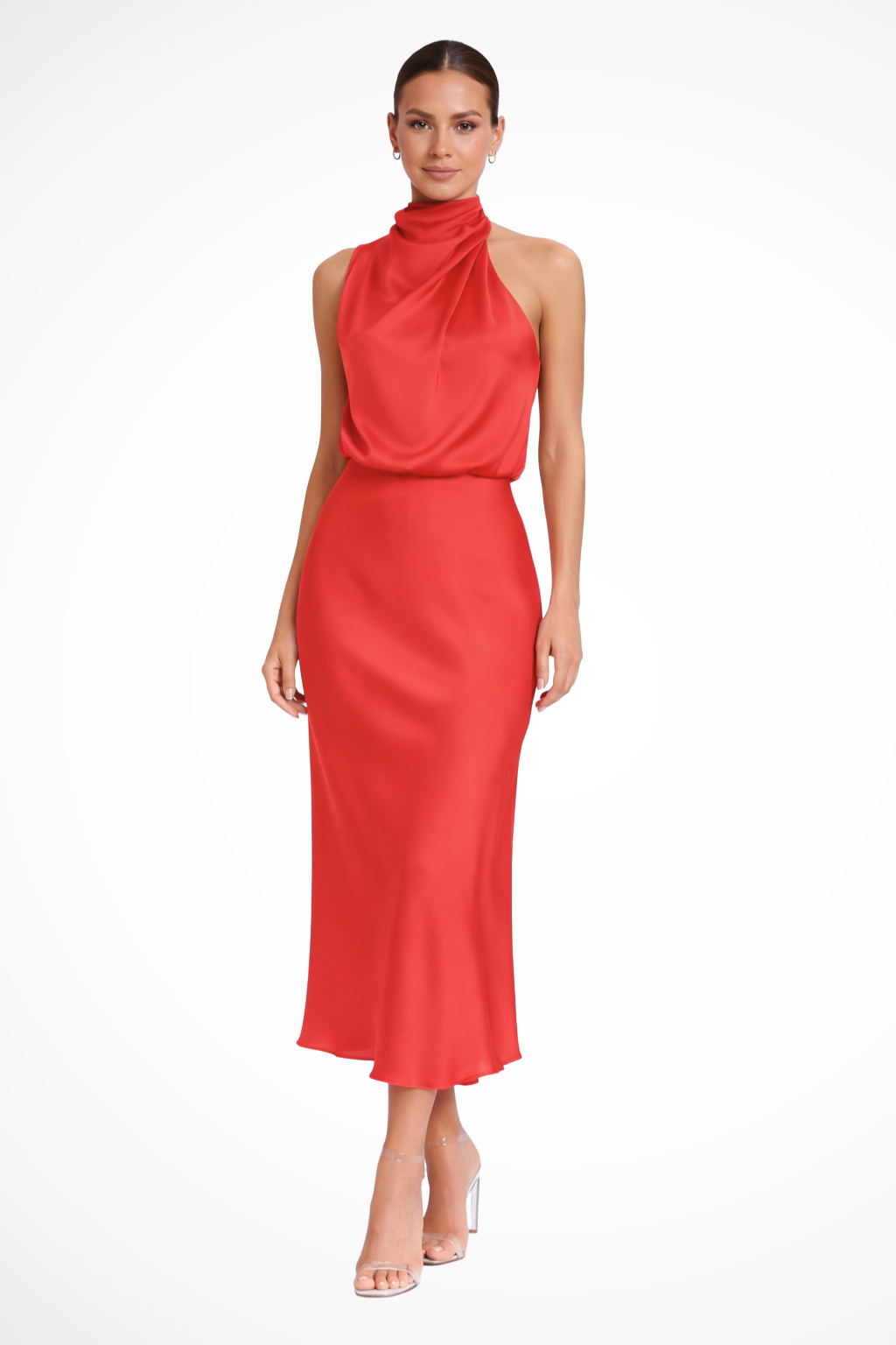 Satin Halter Neck Maxi Dress for Women UK – Wedding Guest & Mother of the Bride