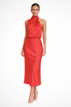 Satin Halter Neck Maxi Dress for Women UK – Wedding Guest & Mother of the Bride