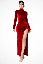 Long Sleeve Ruched Maxi Dress for Women UK – Garden Party & Summer Occasion Wear