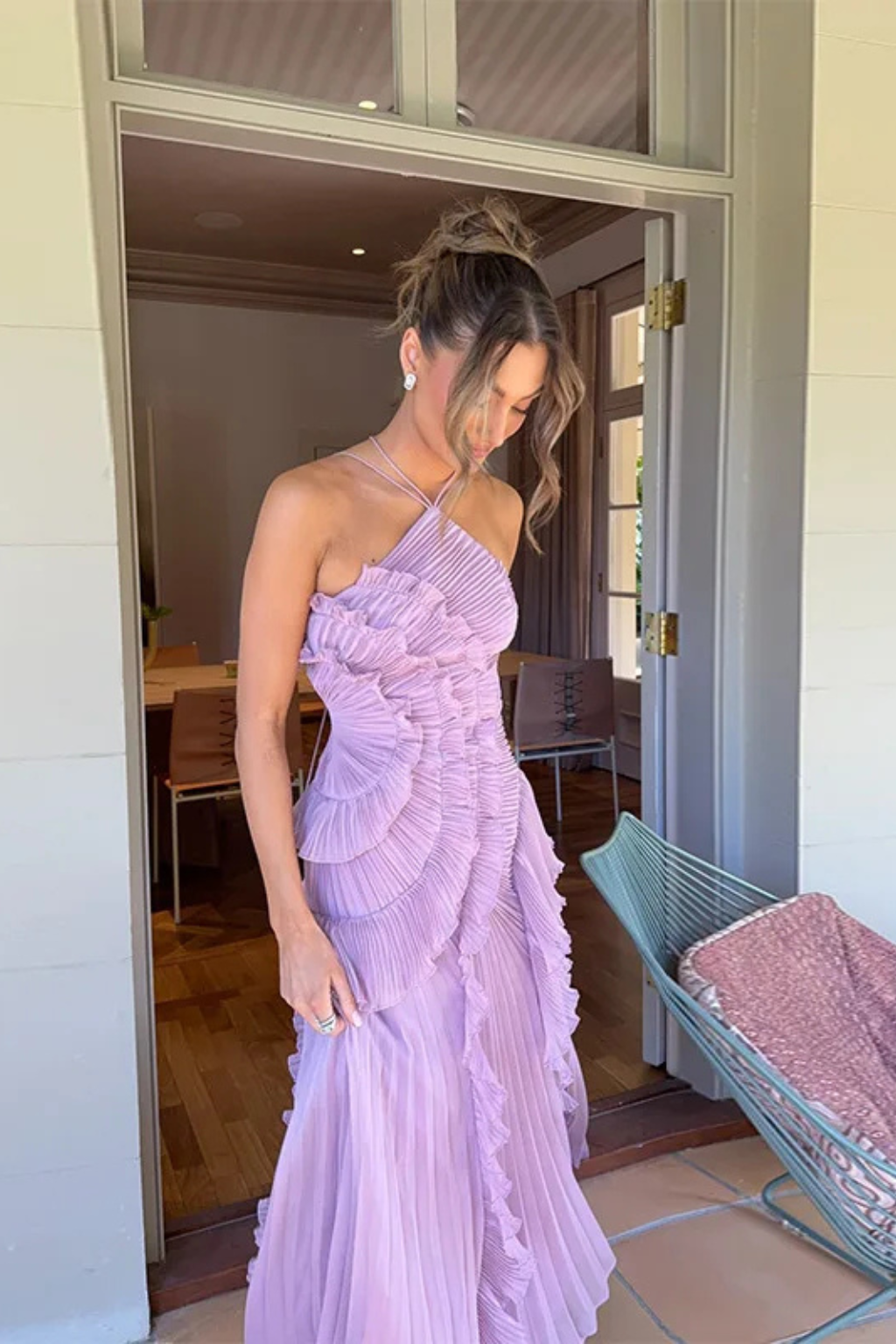 Halter Neck Sleeveless Maxi Dress for Women UK – Wedding Guest & Bridesmaid