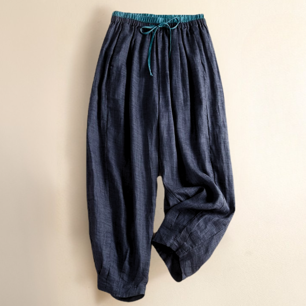 Linen Trousers for Women - Lightweight, Casual Fit - Perfect for Summer Wear