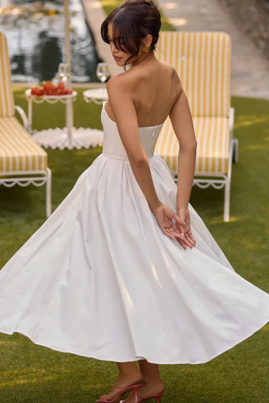Strapless Corset Midi Dress for Women UK – Cocktail Dress & Evening Formal Wear