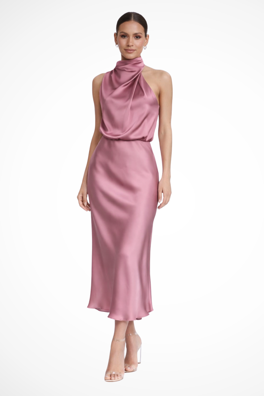 Satin Halter Neck Maxi Dress for Women UK – Wedding Guest & Mother of the Bride