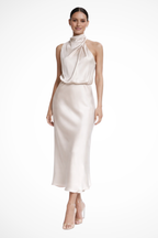 Satin Halter Neck Maxi Dress for Women UK – Wedding Guest & Mother of the Bride