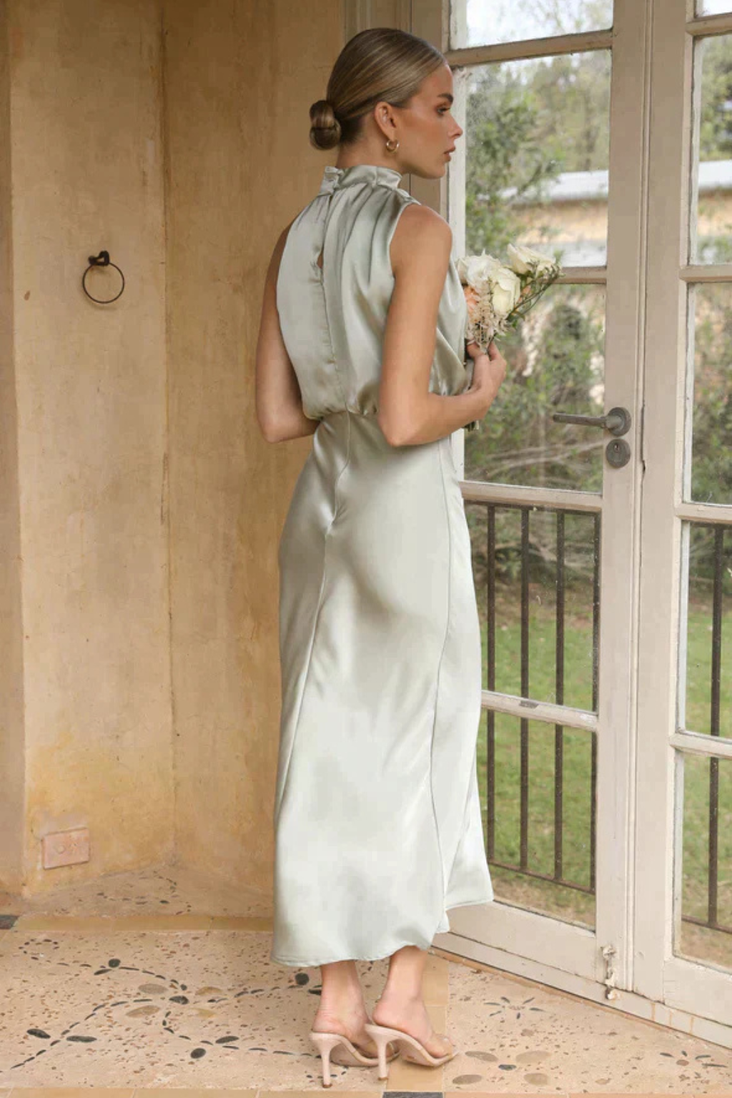 Satin Halter Neck Maxi Dress for Women UK – Wedding Guest & Mother of the Bride