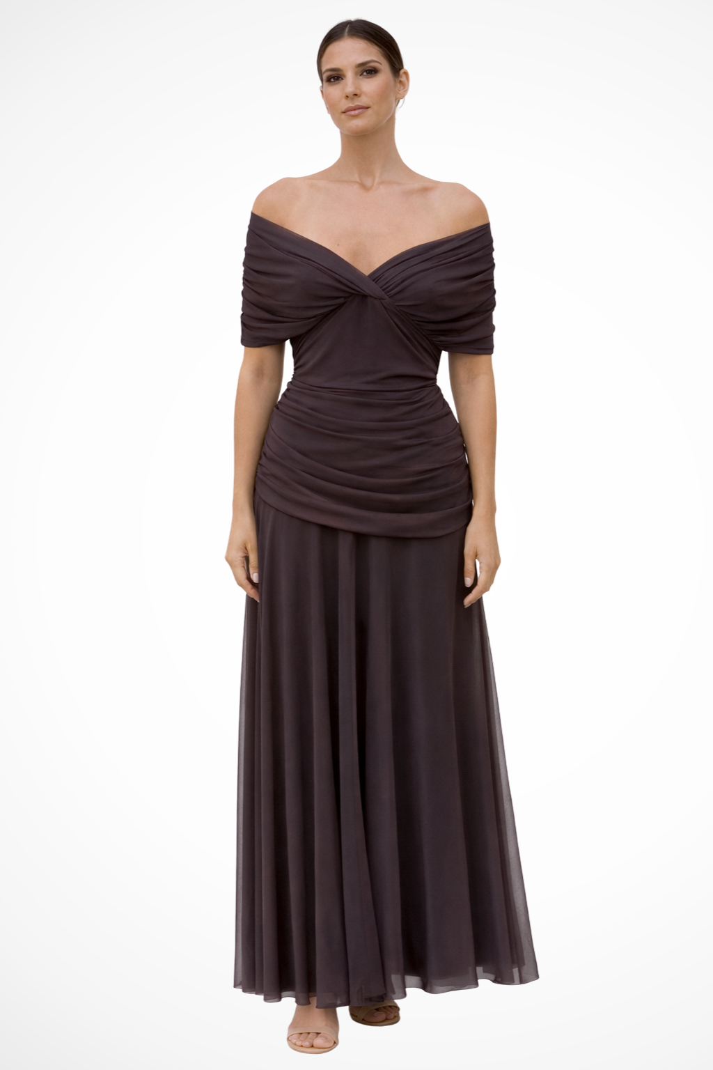 Off Shoulder Pleated Maxi Dress for Women UK – Garden Party & Summer Occasion Wear
