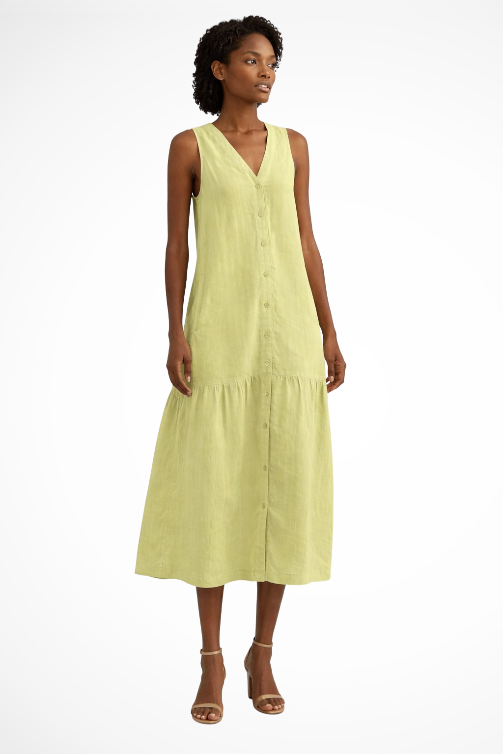 Linen V-Neck Sleeveless Maxi Dress for Women UK – Wedding Guest Summer Occasion Wear & Cocktail Attire