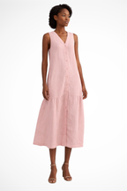 Linen V-Neck Sleeveless Maxi Dress for Women UK – Wedding Guest Summer Occasion Wear & Cocktail Attire
