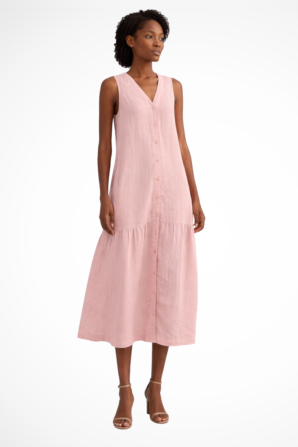 Linen V-Neck Sleeveless Maxi Dress for Women UK – Wedding Guest Summer Occasion Wear & Cocktail Attire