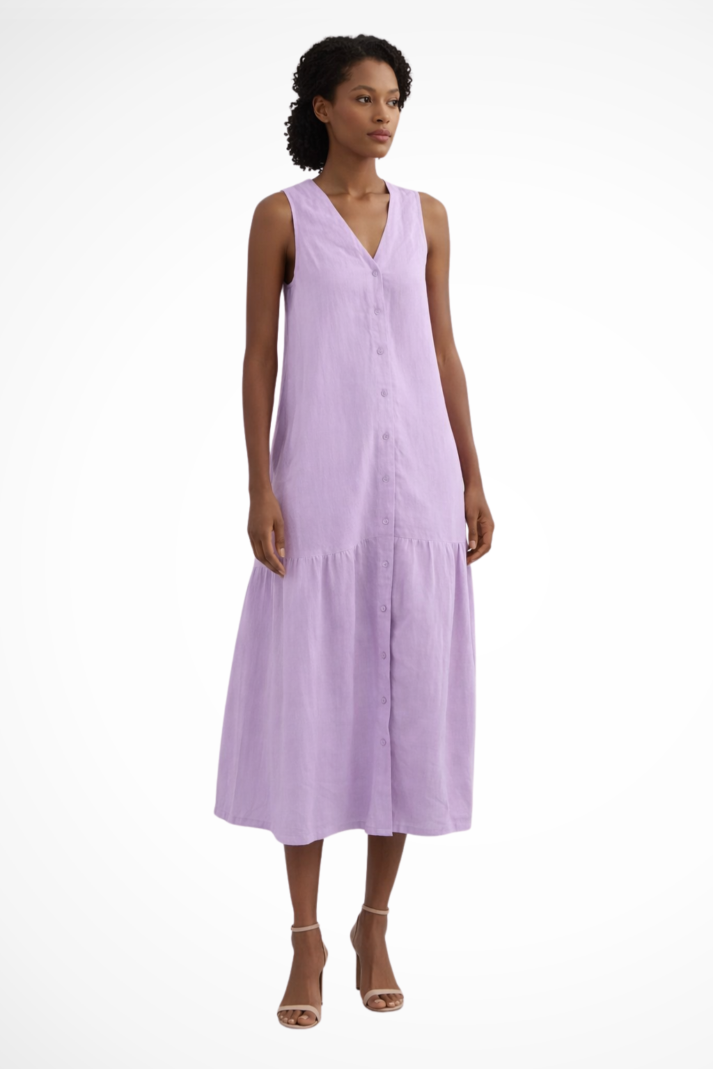 Linen V-Neck Sleeveless Maxi Dress for Women UK – Wedding Guest Summer Occasion Wear & Cocktail Attire