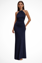 Halter Neck Fitted Maxi Dress for Women UK – Evening Gown Black Tie & Cocktail Attire