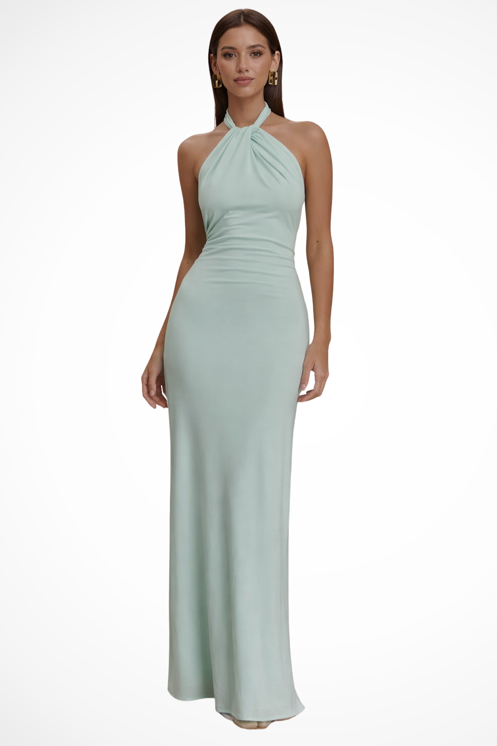 Halter Neck Fitted Maxi Dress for Women UK – Evening Gown Black Tie & Cocktail Attire