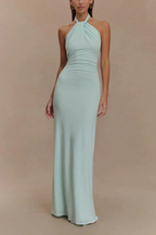 Halter Neck Fitted Maxi Dress for Women UK – Evening Gown Black Tie & Cocktail Attire