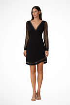 V-Neck Long Sleeve Mini Dress for Women UK – Wedding Guest & Mother of the Bride