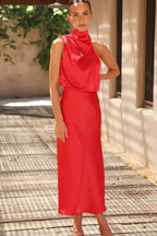 Satin Halter Neck Maxi Dress for Women UK – Wedding Guest & Mother of the Bride
