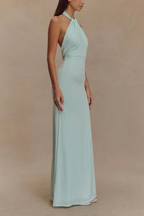 Halter Neck Fitted Maxi Dress for Women UK – Evening Gown Black Tie & Cocktail Attire