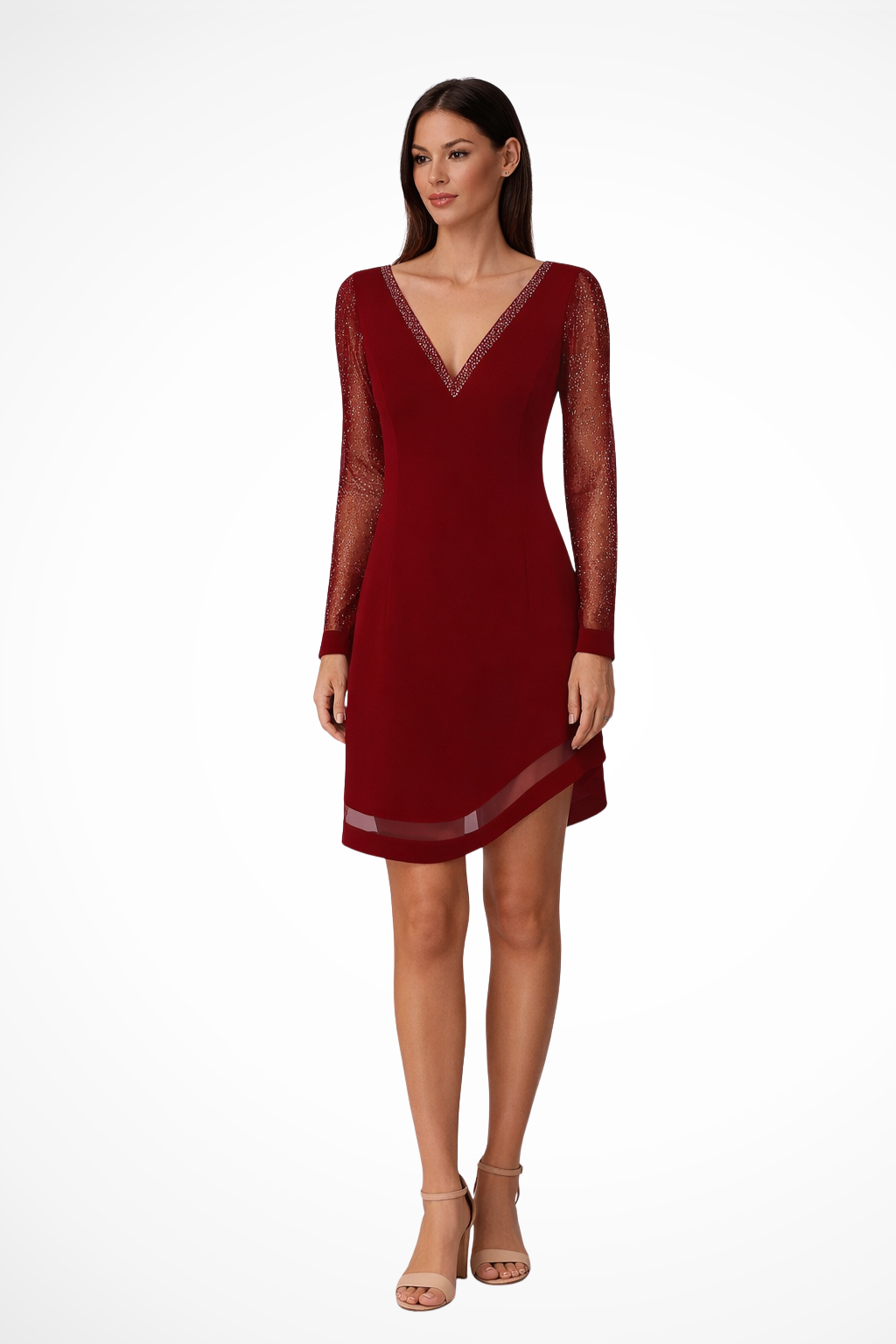 V-Neck Long Sleeve Mini Dress for Women UK – Wedding Guest & Mother of the Bride