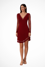 V-Neck Long Sleeve Mini Dress for Women UK – Wedding Guest & Mother of the Bride