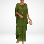 Artistic Maxi Dress for Women - Loose Fit, Comfortable Fabric, Casual Wear
