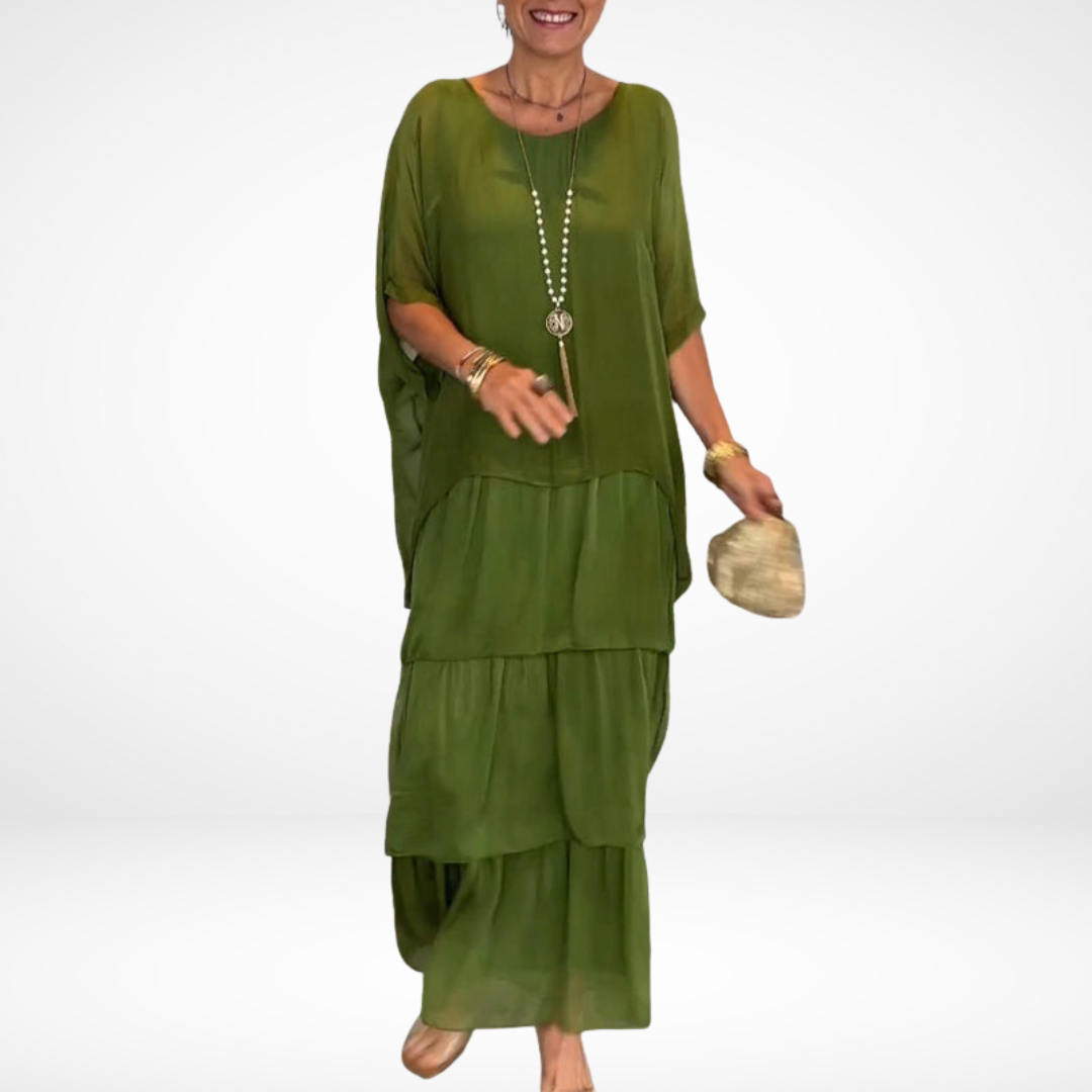 Artistic Maxi Dress for Women - Loose Fit, Comfortable Fabric, Casual Wear