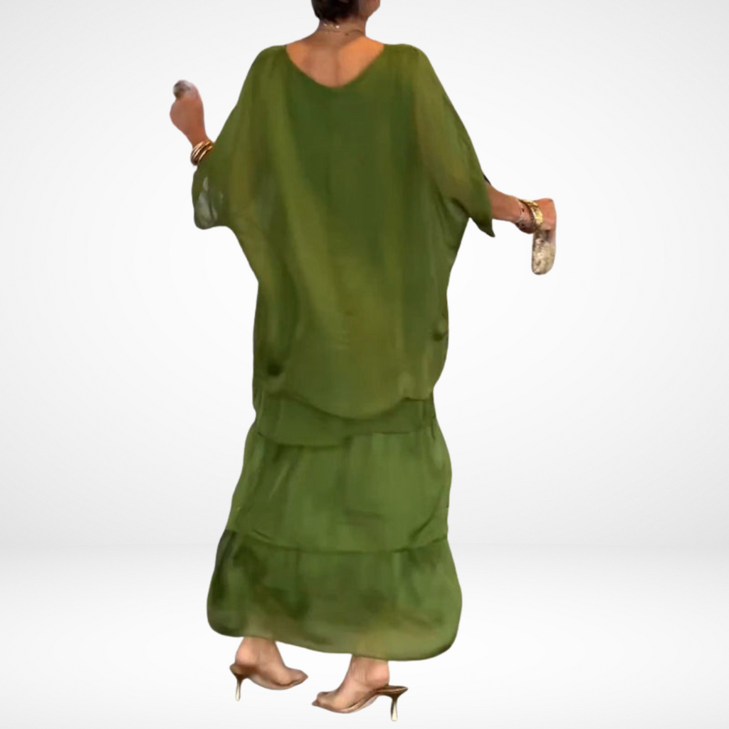 Artistic Maxi Dress for Women - Loose Fit, Comfortable Fabric, Casual Wear