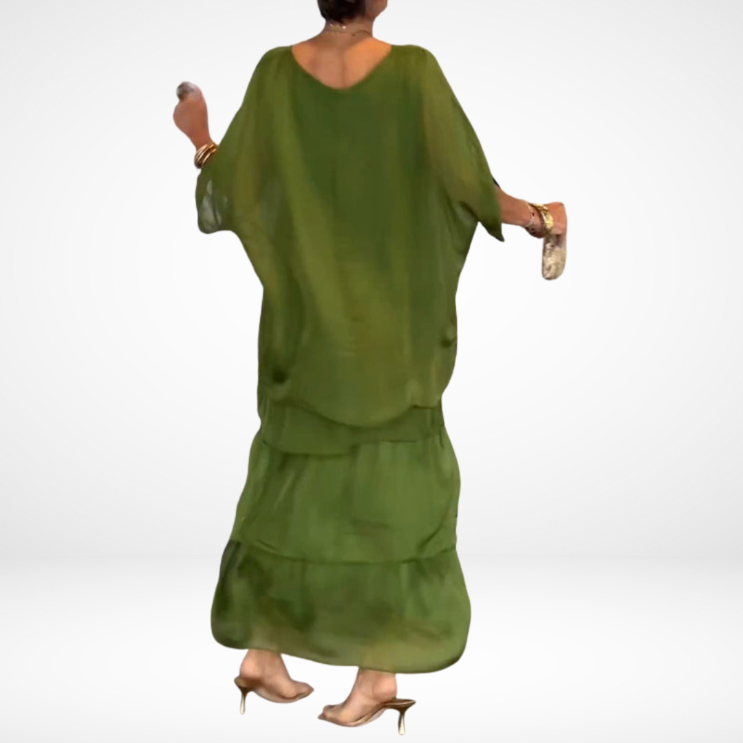 Artistic Maxi Dress for Women - Loose Fit, Comfortable Fabric, Casual Wear