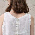 Asymmetric Linen Crop Top - Lightweight Summer Fashion for Casual Wear
