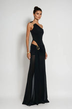 Asymmetric Maxi Dress in Lightweight Fabric for Casual or Formal Wear