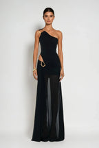 Asymmetric Maxi Dress in Lightweight Fabric for Casual or Formal Wear
