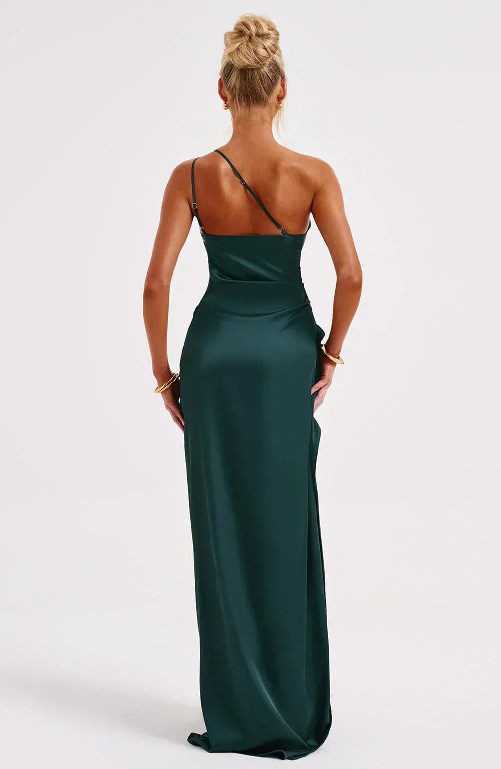 Asymmetric Slit Maxi Dress - Lightweight Fabric - Evening Party Wear for Women