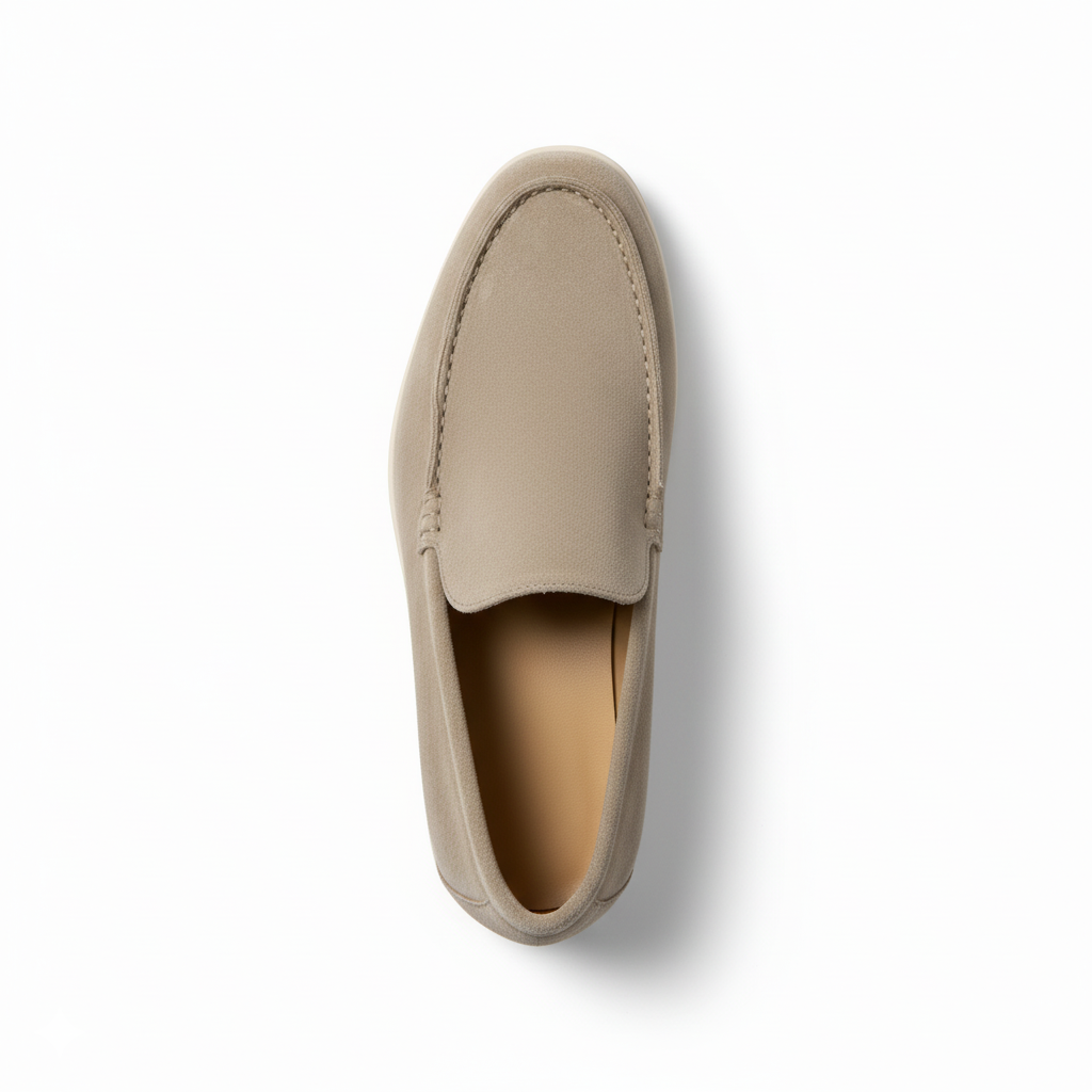 Beige Suede Loafers for Men