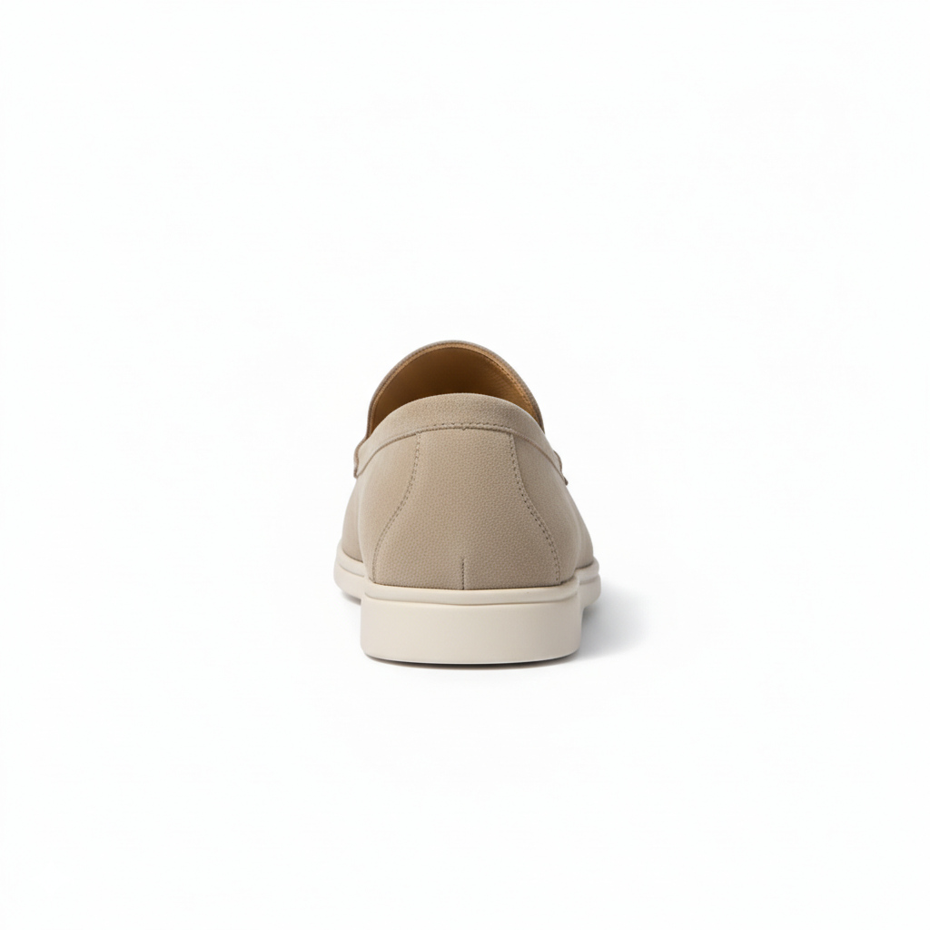Beige Suede Loafers for Men