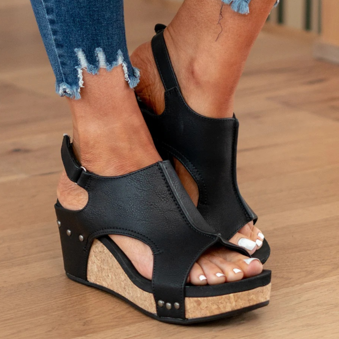 Beige Suede Wedge Sandals Women UK – Smart Casual Holiday Wear Evening