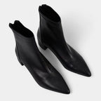 Black Faux Leather Block-Heel Ankle Boots Women UK – Smart Casual Footwear, Evening Out & Weekend