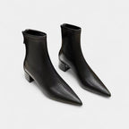 Black Faux Leather Block-Heel Ankle Boots Women UK – Smart Casual Footwear, Evening Out & Weekend