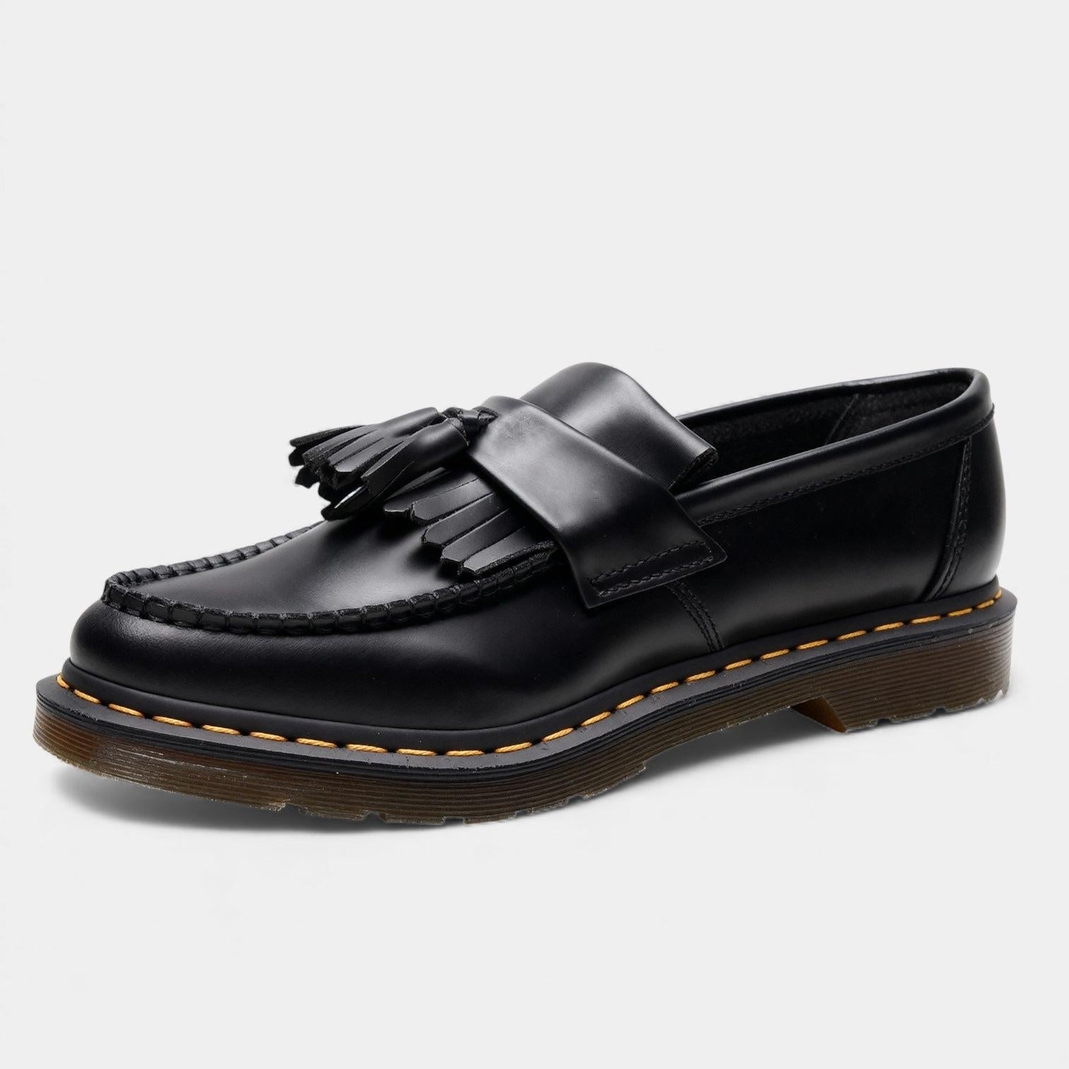 Black Leather Men's Tassel Loafers UK – Polished Dress Shoes for Formal Business Wear, Evening