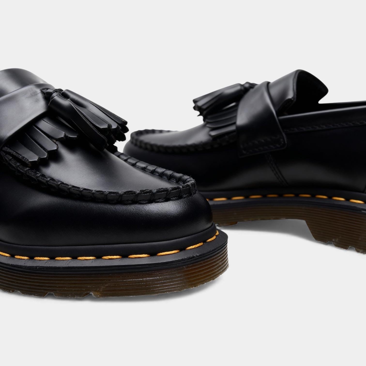 Black Leather Men's Tassel Loafers UK – Polished Dress Shoes for Formal Business Wear, Evening