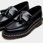 Black Leather Men's Tassel Loafers UK – Polished Dress Shoes for Formal Business Wear, Evening